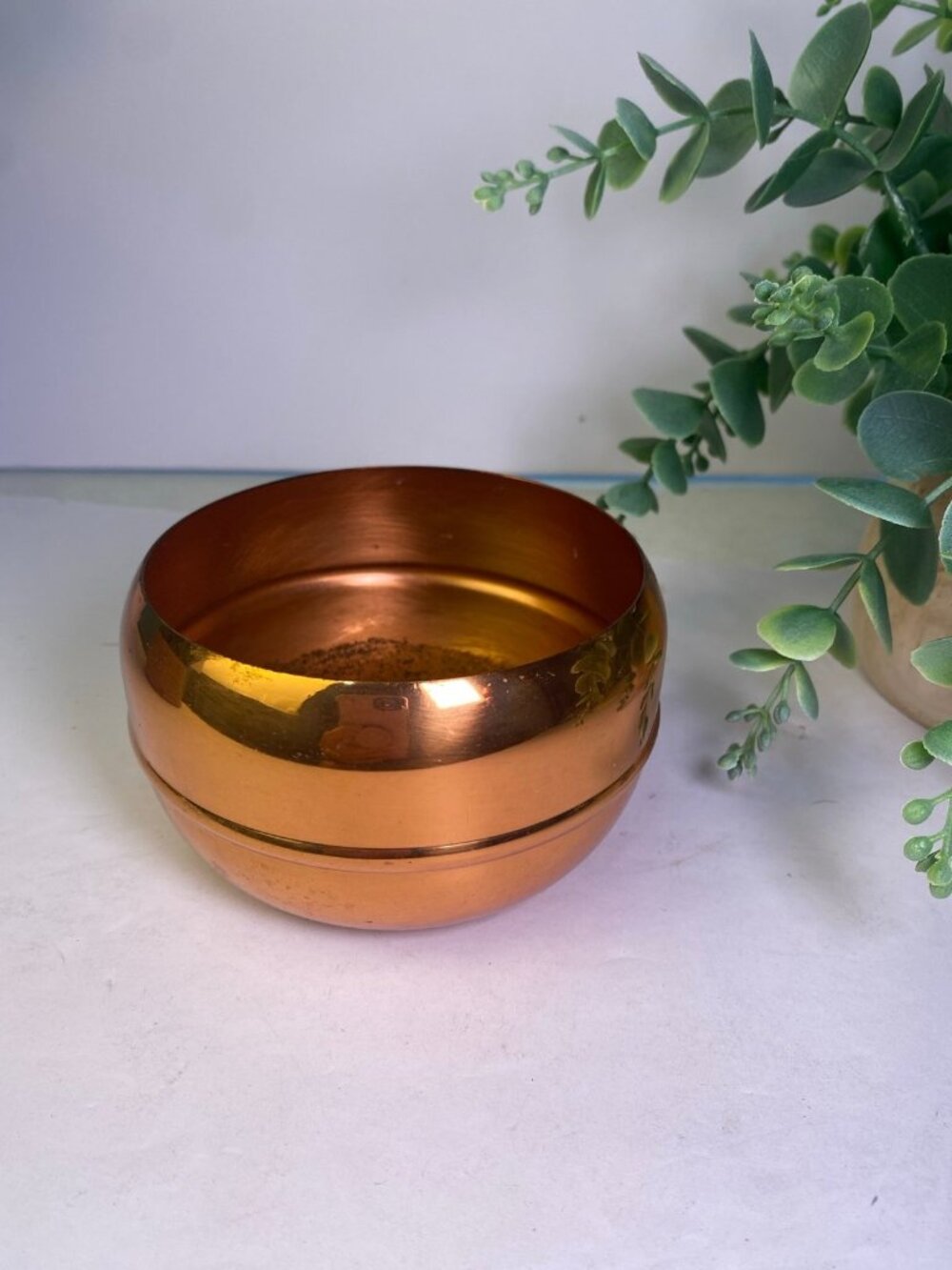 Vintage Coppercraft Guild Solid Copper Small Footed Bowl Trinket Dish 4”